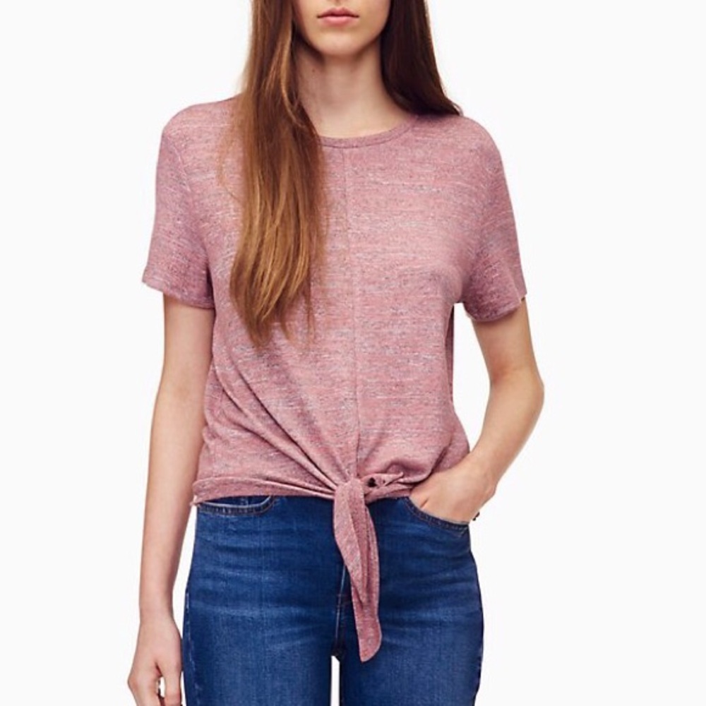 Calvin Klein pink tie front short sleeve t-shirt